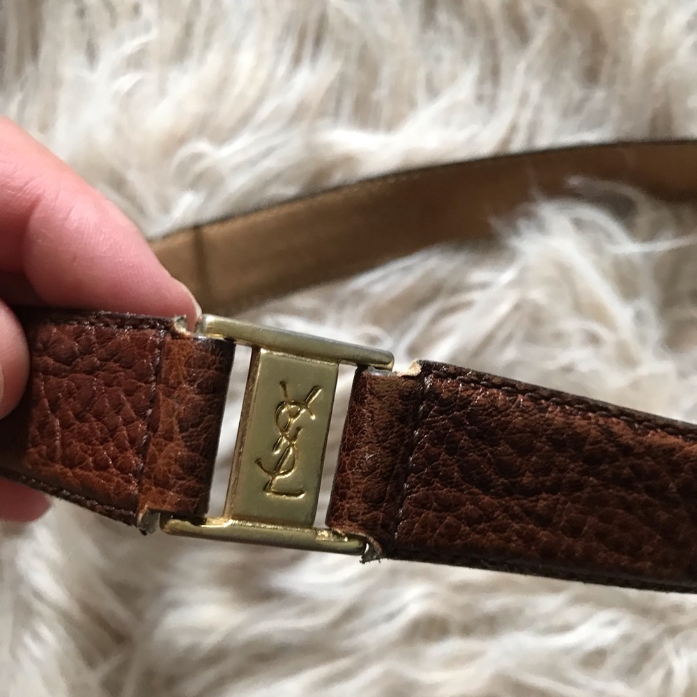 Yves St Laurent Vintage 70s Cowhide Leather Belt
